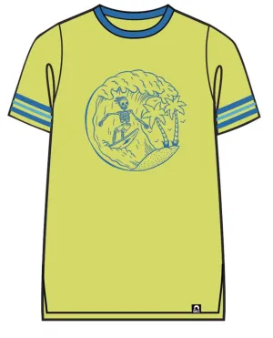Rags Retro Sleeve Kids Tee in Surfin Skelly