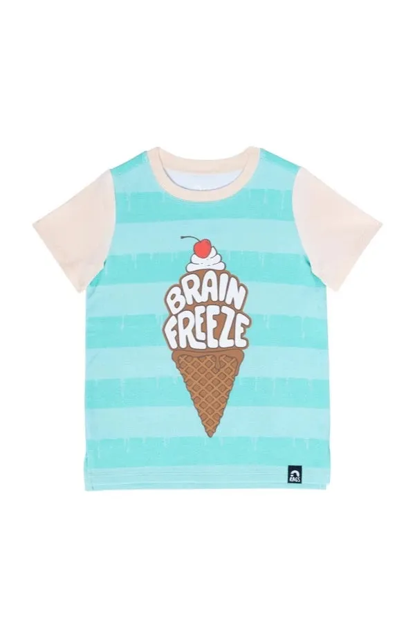 Rags Short Sleeve Kids Tee in Brain Freeze