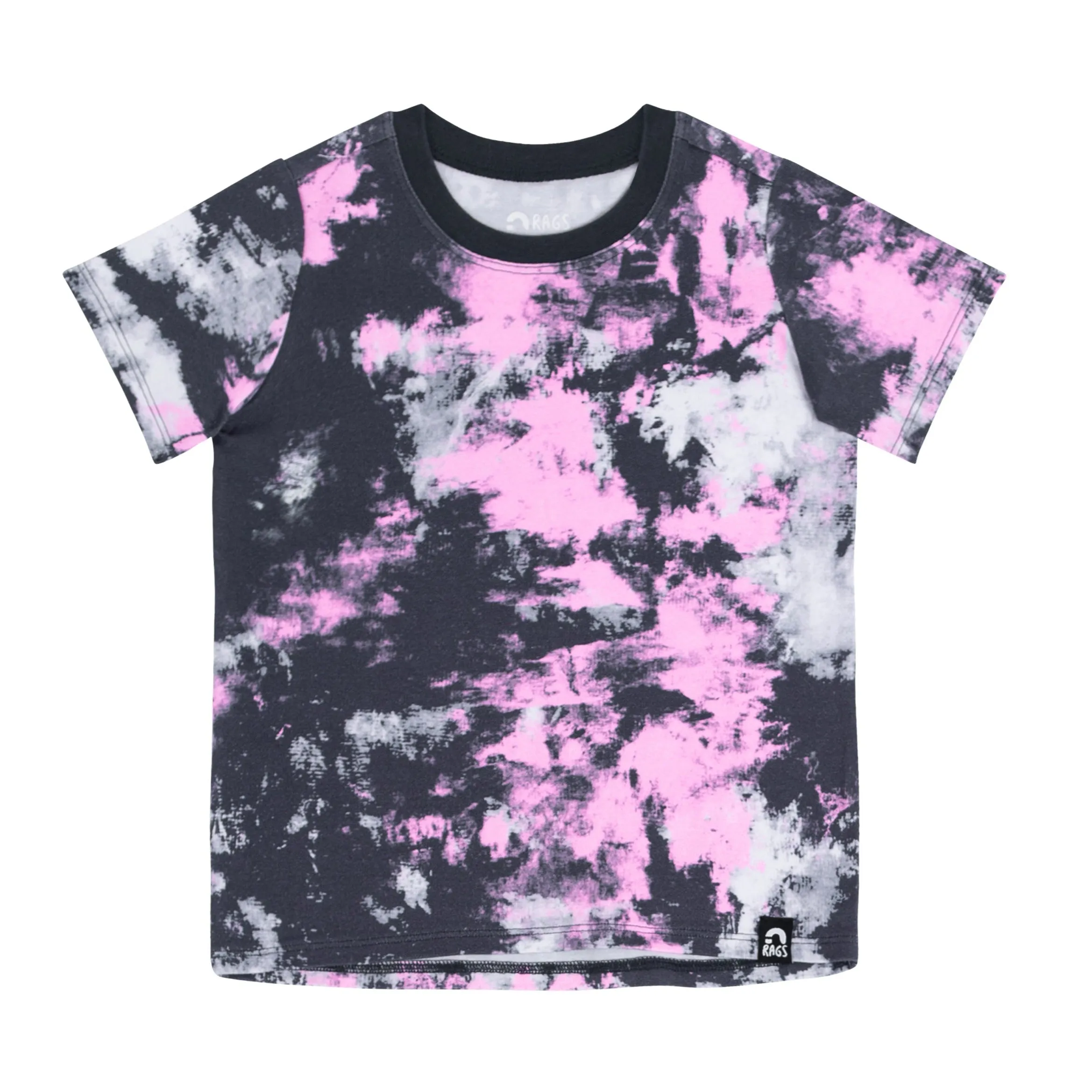 RAGS Short Sleeve Rounded Kids Tee - Tie Dye - Inkwell