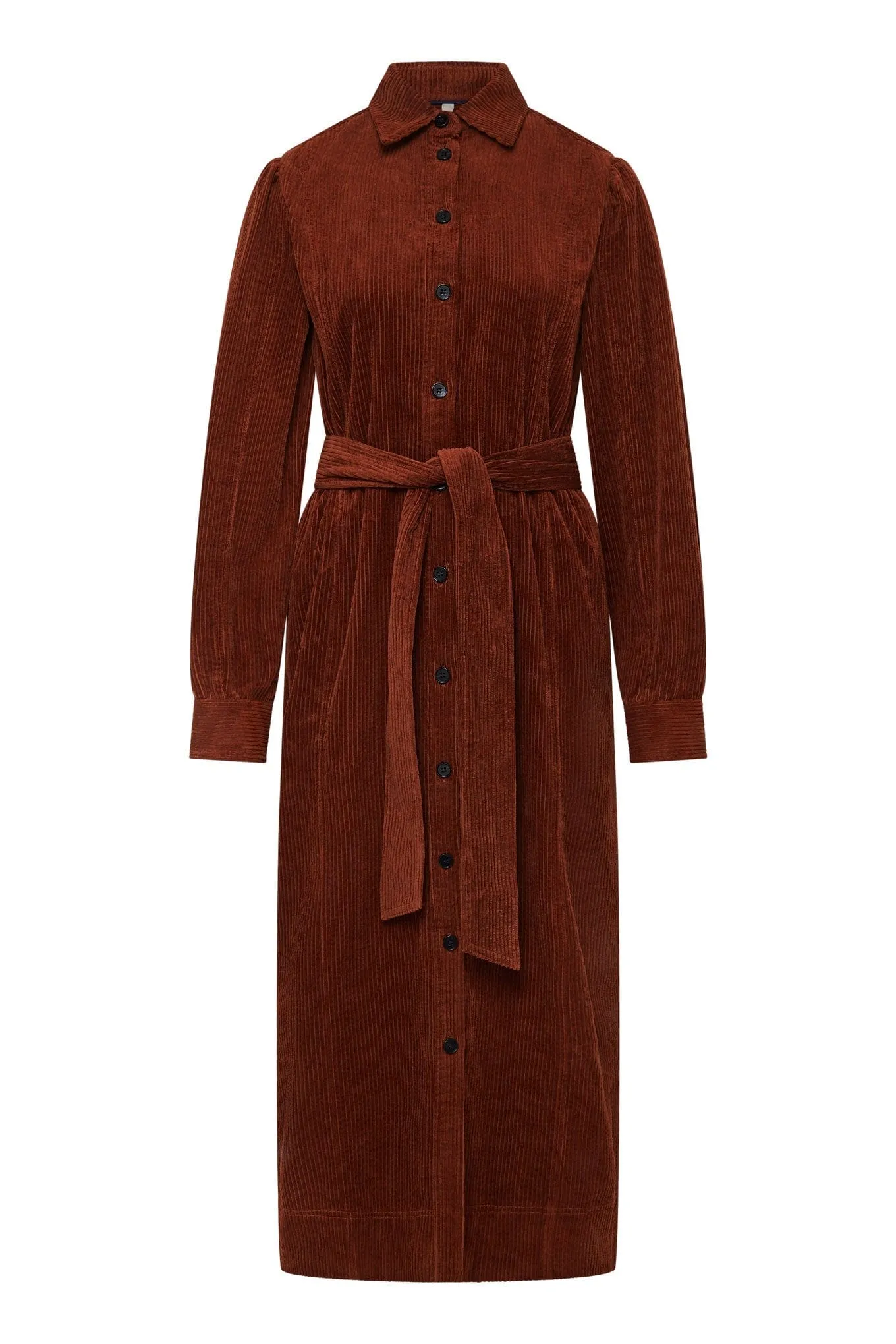 Reina Women's Organic Cotton Cord Dress | Chestnut
