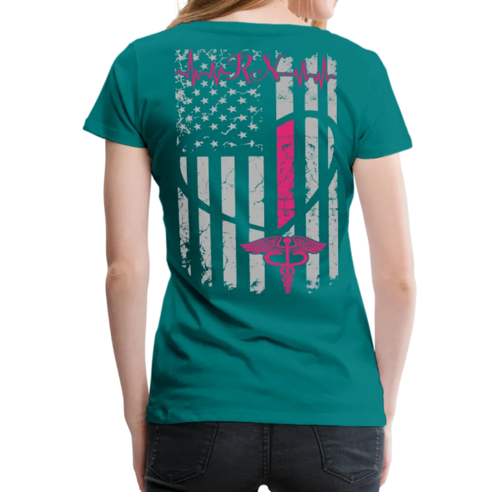 RN Nurse Flag Women’s Premium T- Shirt (CK1295) Updated