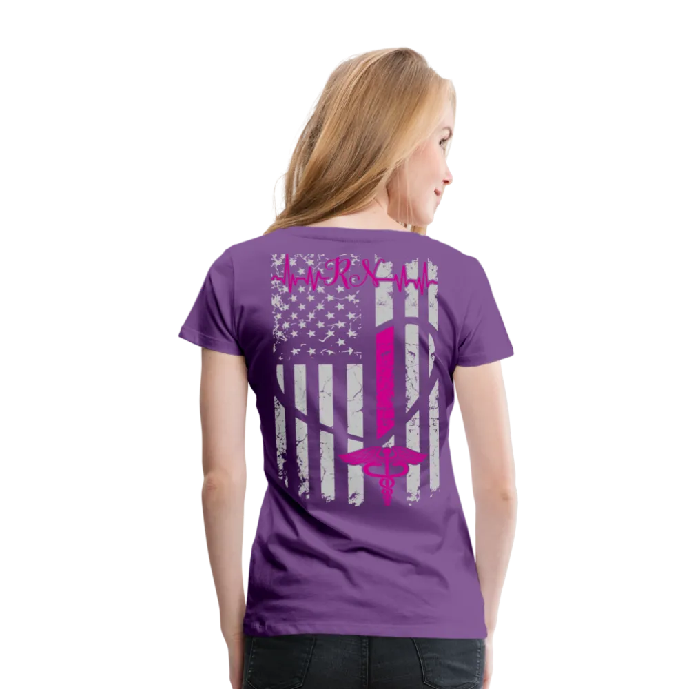 RN Nurse Flag Women’s Premium T- Shirt (CK1295) Updated