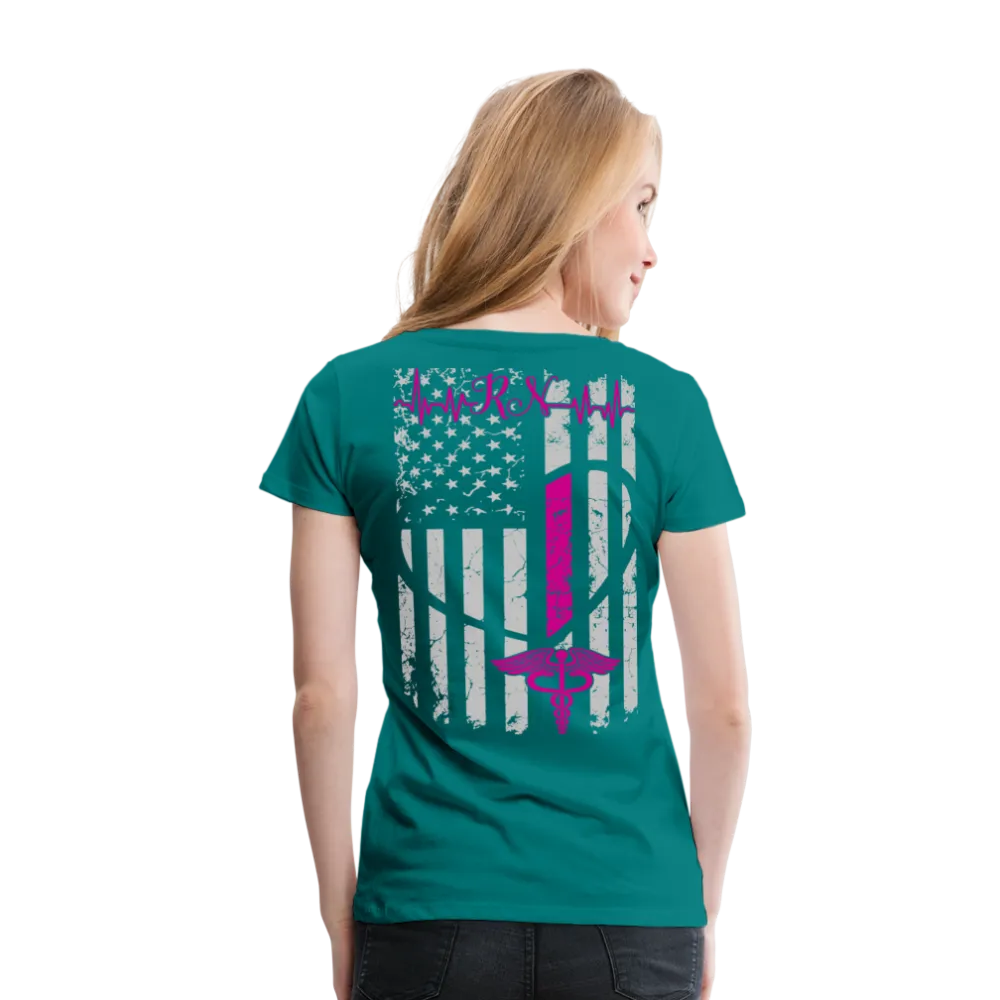 RN Nurse Flag Women’s Premium T- Shirt (CK1295) Updated