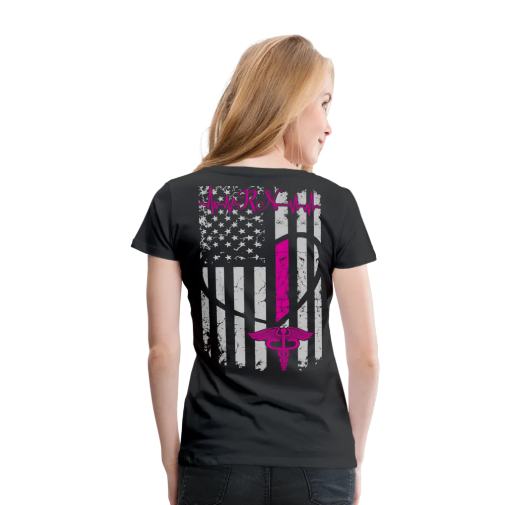 RN Nurse Flag Women’s Premium T- Shirt (CK1295) Updated