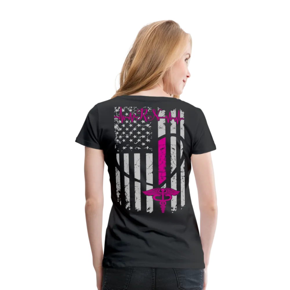RN Nurse Flag Women’s Premium T- Shirt (CK1295) Updated
