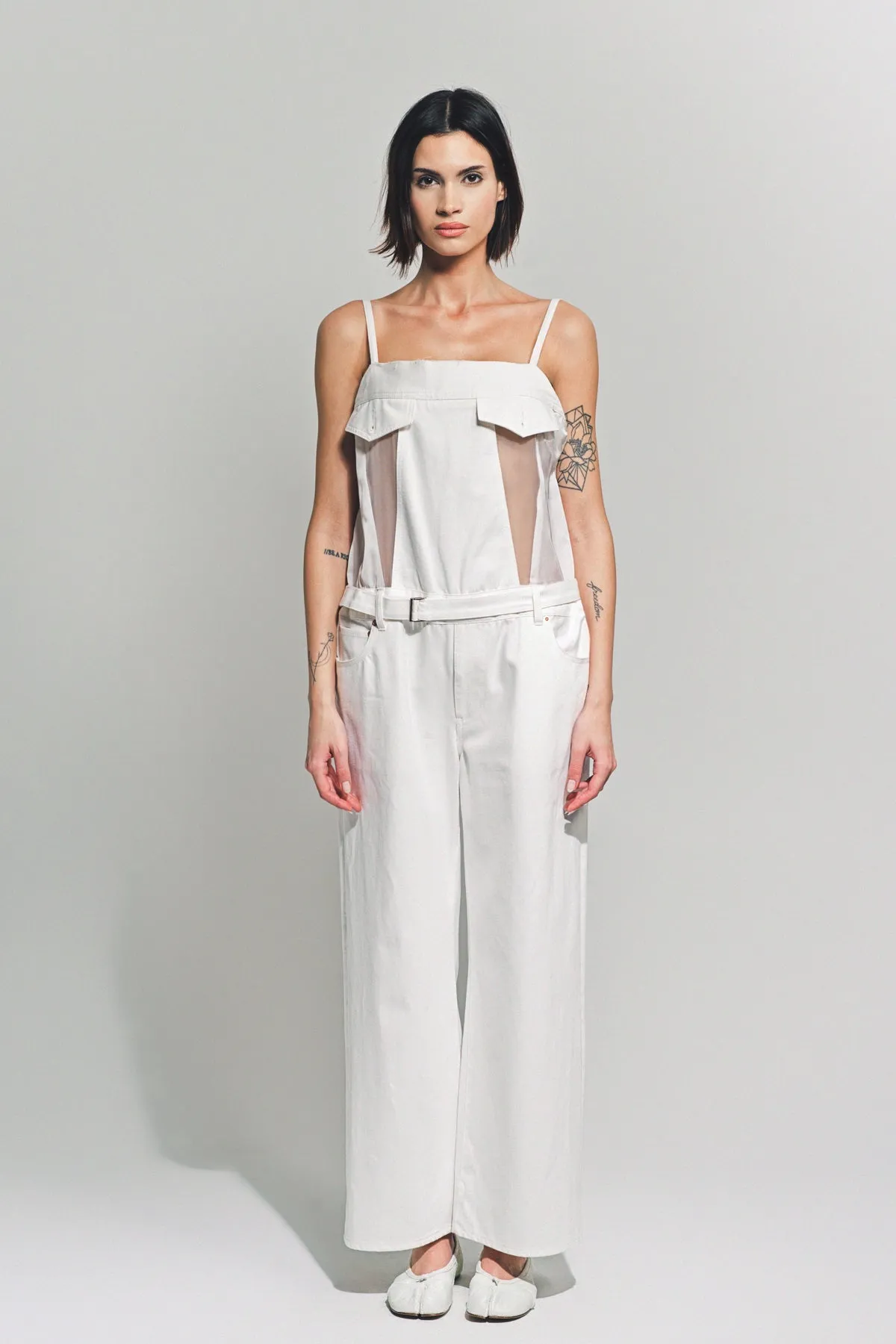 SACAI | DENIM MIX JUMPSUIT