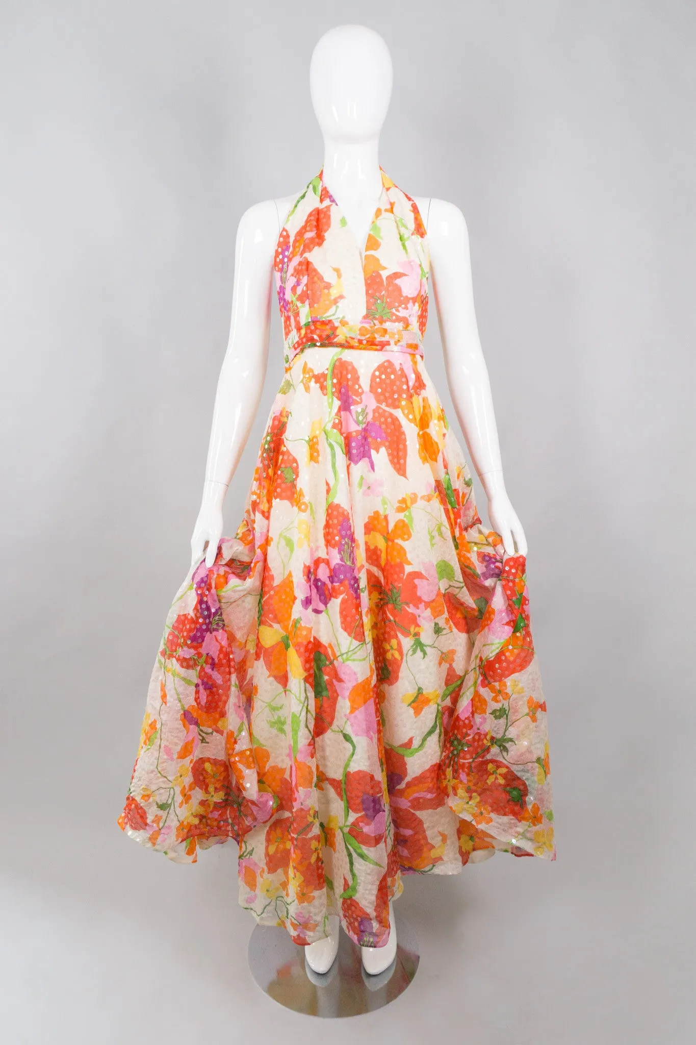 Sequined Floral Dance Dress