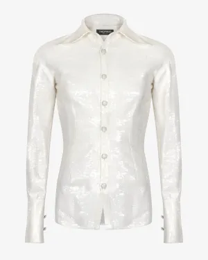 Sequined Linen Blouse