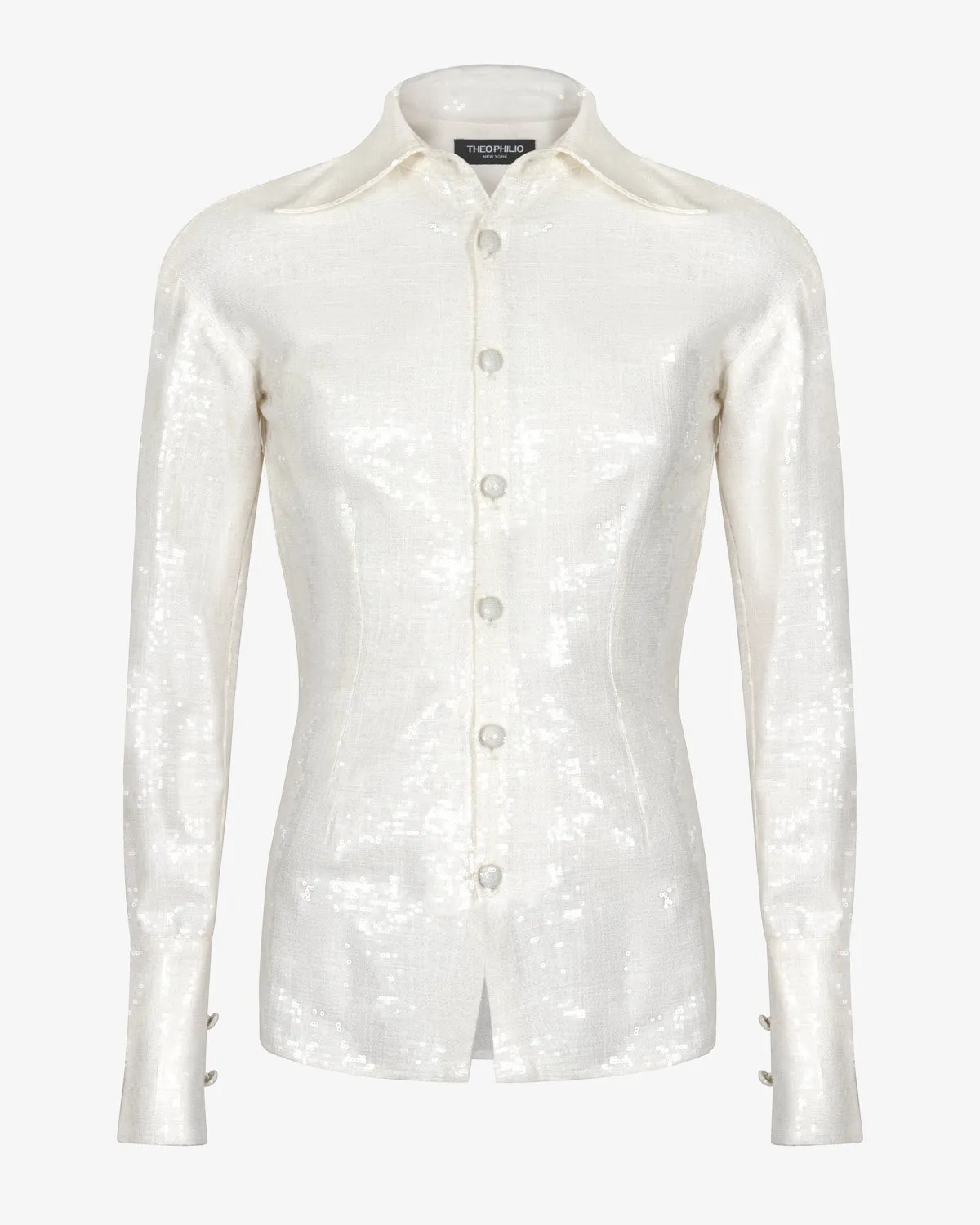 Sequined Linen Blouse