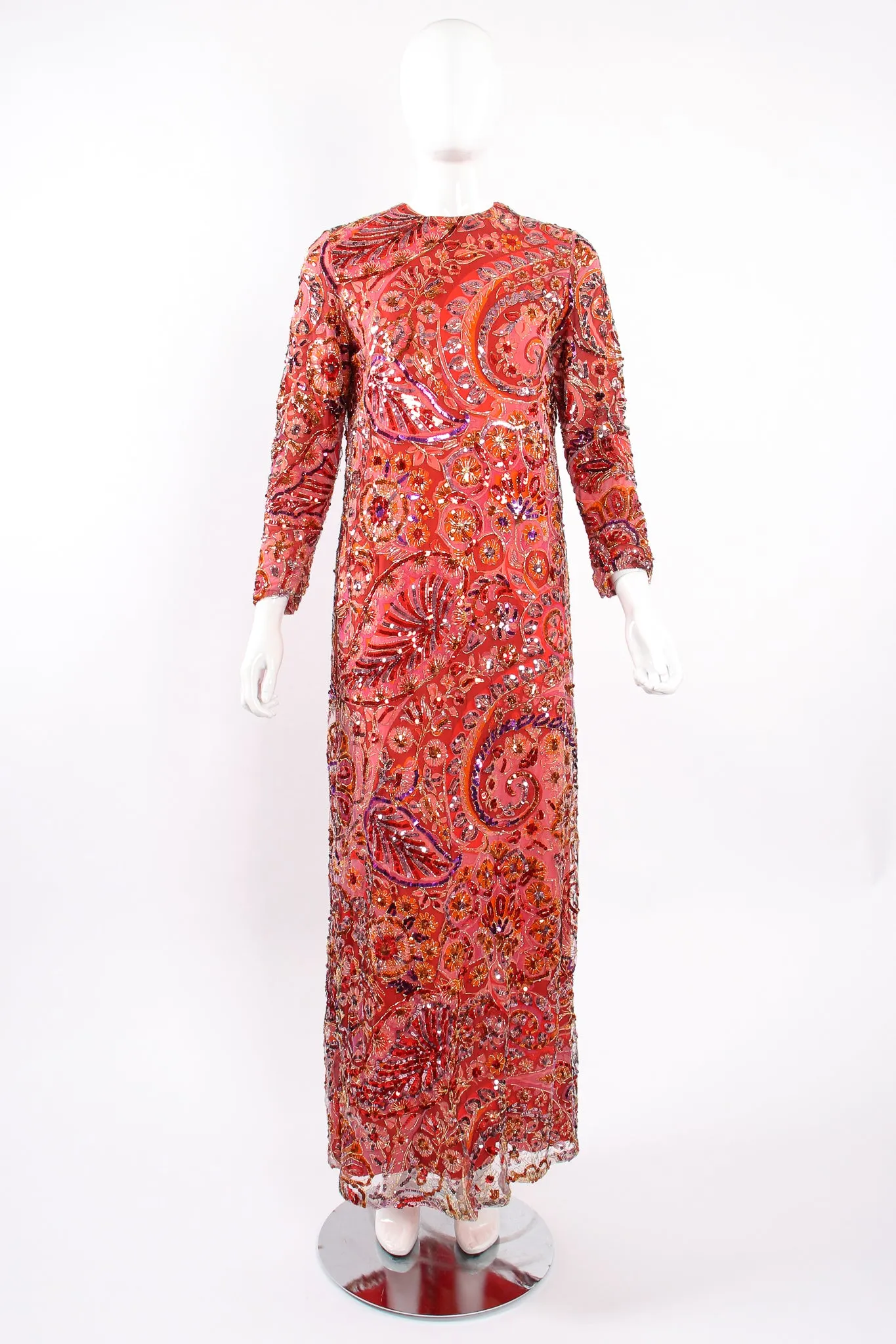 Sequined Mesh Shift Dress
