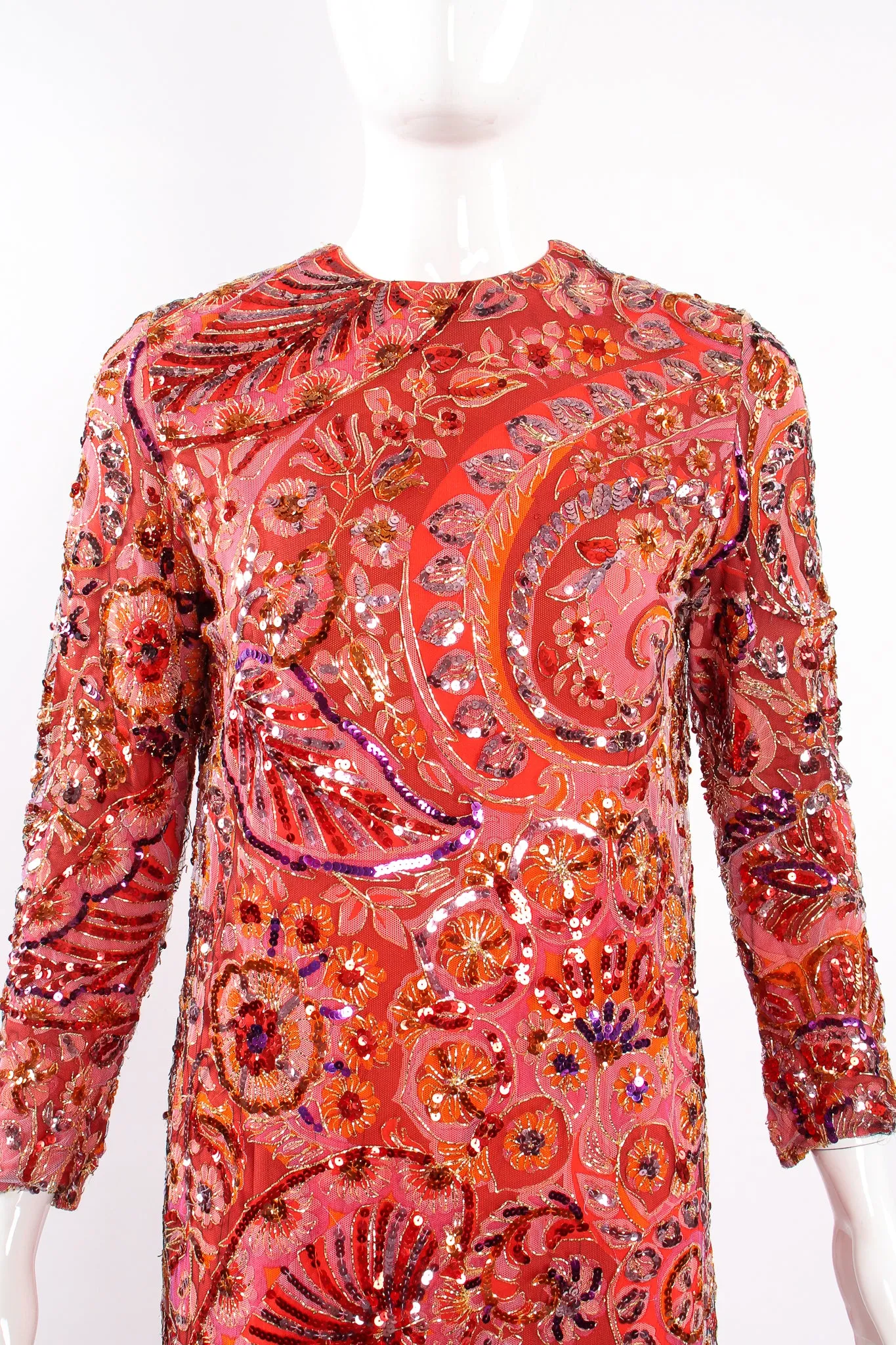 Sequined Mesh Shift Dress