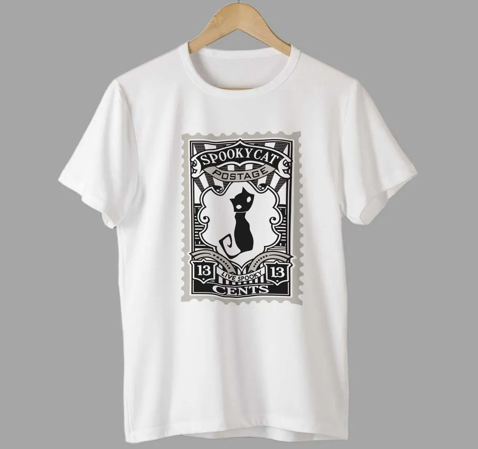 Spooky Cat Postage T-Shirt