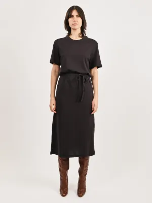Squid Ink Belted Rib T-Shirt Dress
