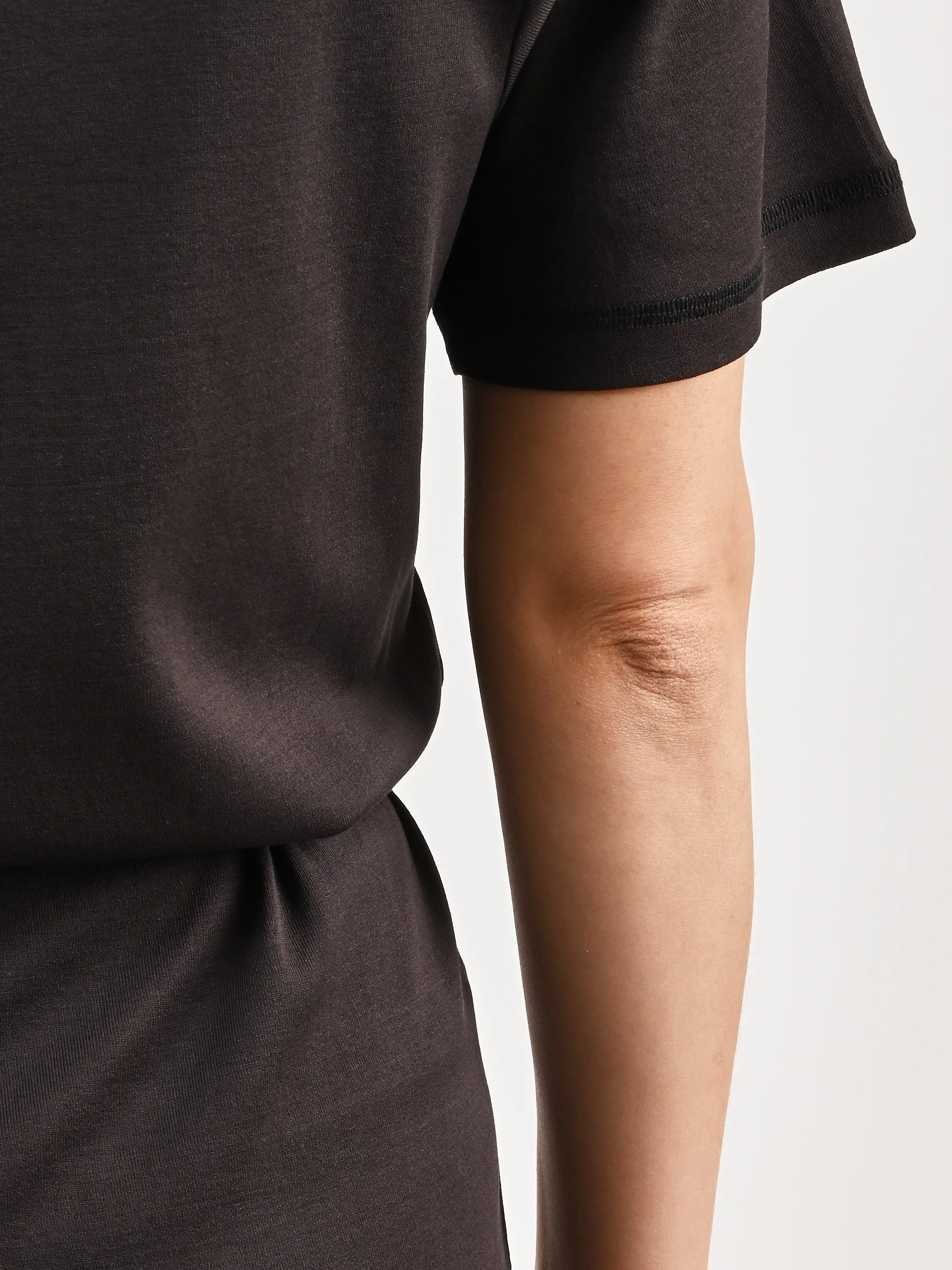 Squid Ink Belted Rib T-Shirt Dress