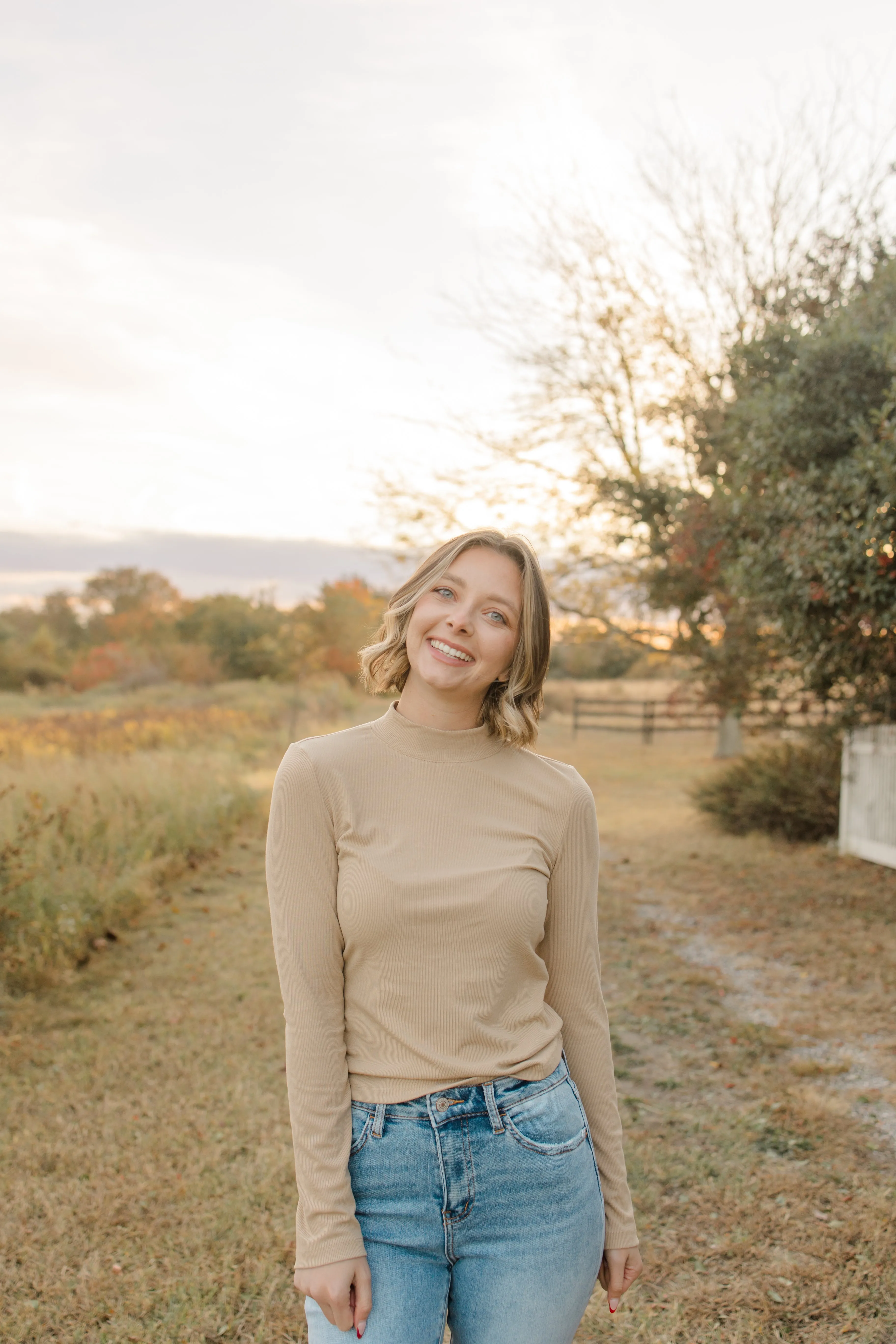 Stretchy Ribbed Long Sleeve Mock Neck