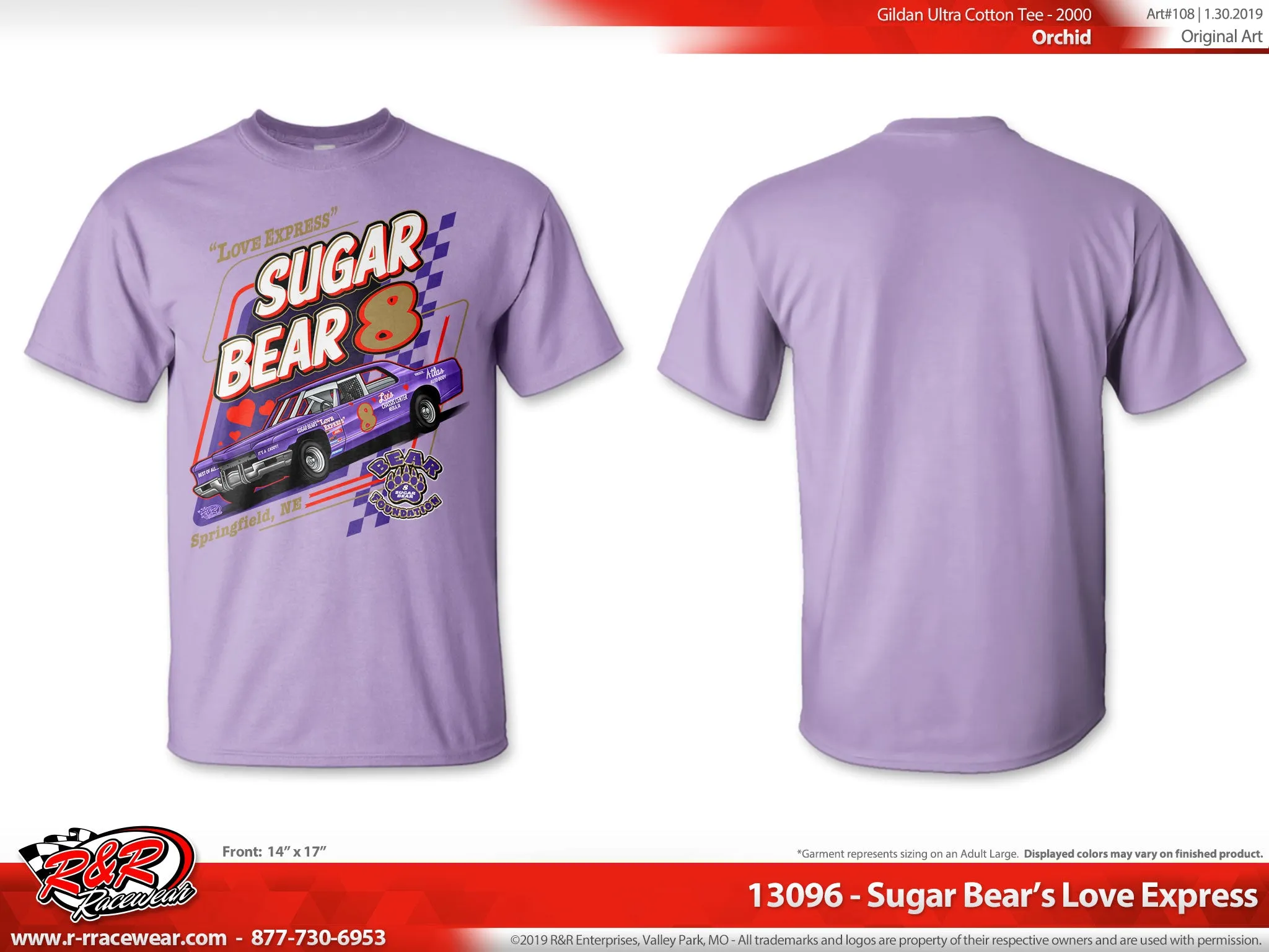 Sugar Bear Retro 1971 Cadillac “Love Express” Orchid T-shirt