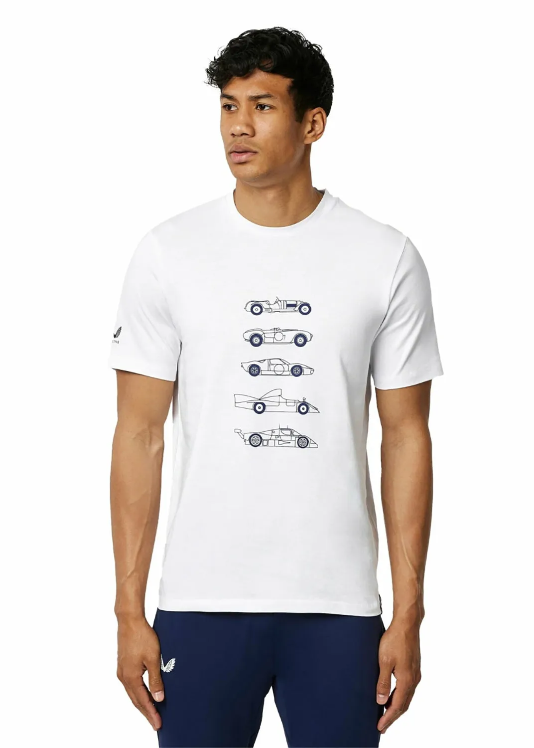 T-SHIRT Sportscar 24 Hours Heures Du Le Mans Castore NEW Vintage Car White XL