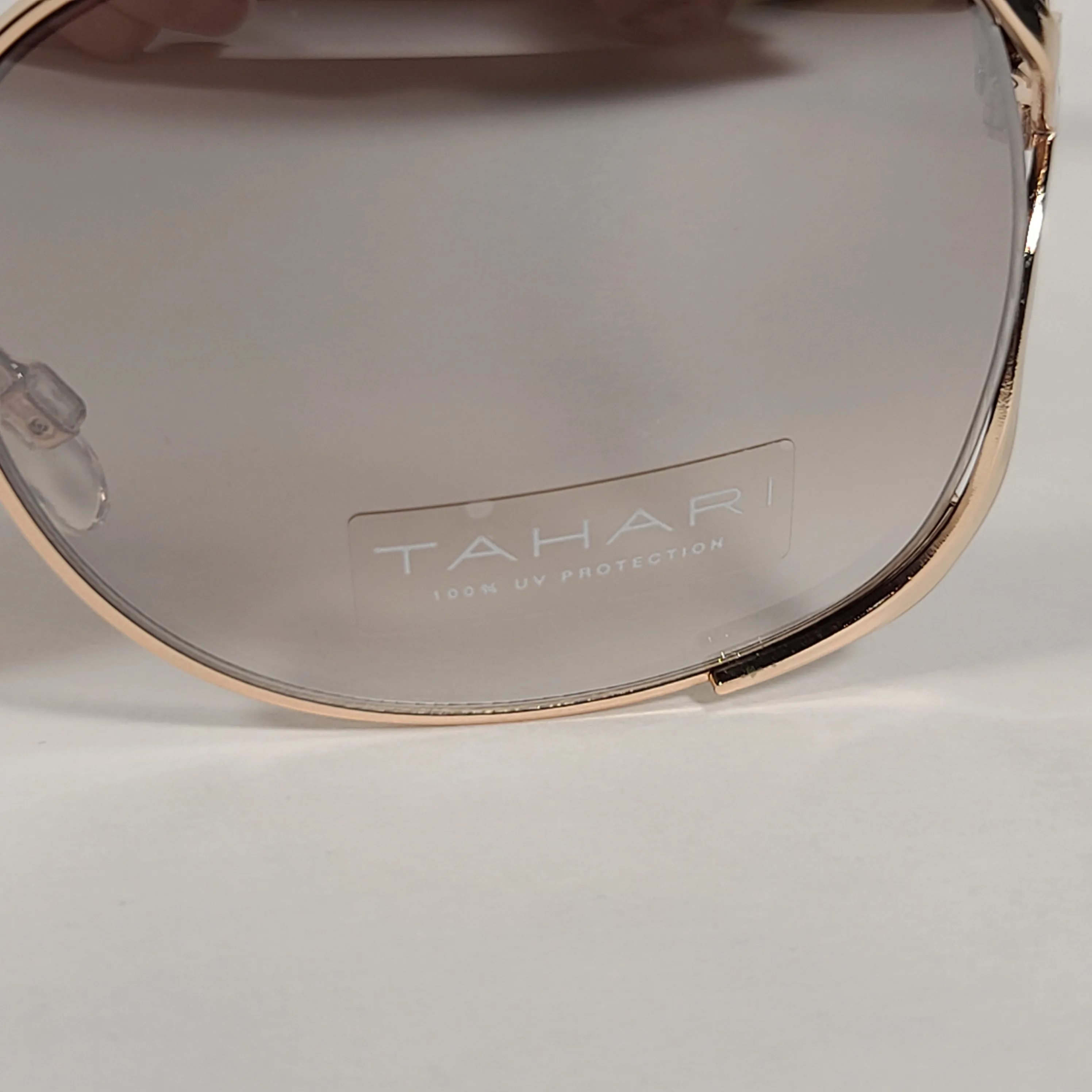 Tahari Butterfly Vented Sunglasses Brown Tortoise And Gold Frame Silver Mirror Gradient Lens TH643 GLDBR