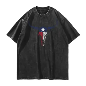 Texas Longhorn Skull Washed T-Shirt