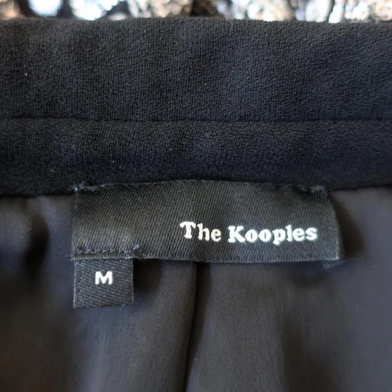 The Kooples Sequined Blazer Silver/Black Size Medium One-Button Jacket