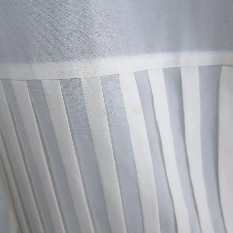 Theory Blouse Zirana Cream Pleated Stretch Chiffon Size Small Long Sleeve Top