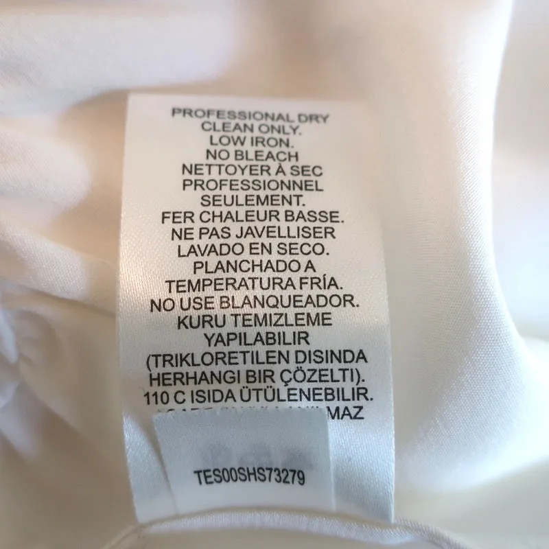 Tibi Ruffle Cami White Silk Size 6 Peplum Tank Top