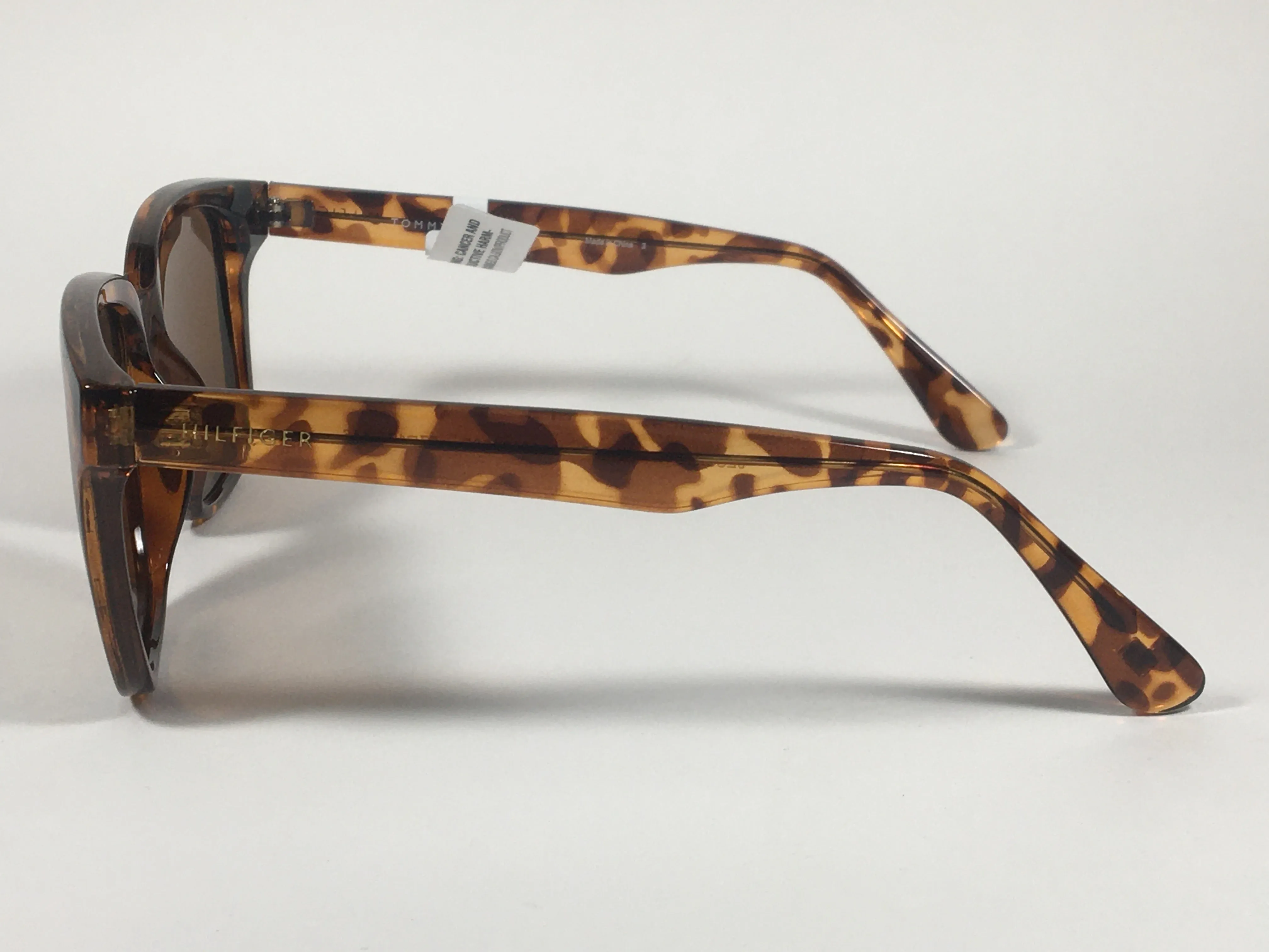 Tommy Hilfiger Polarized Jessica Square Sunglasses Brown Tortoise Frame Brown Lenses WP OL506P