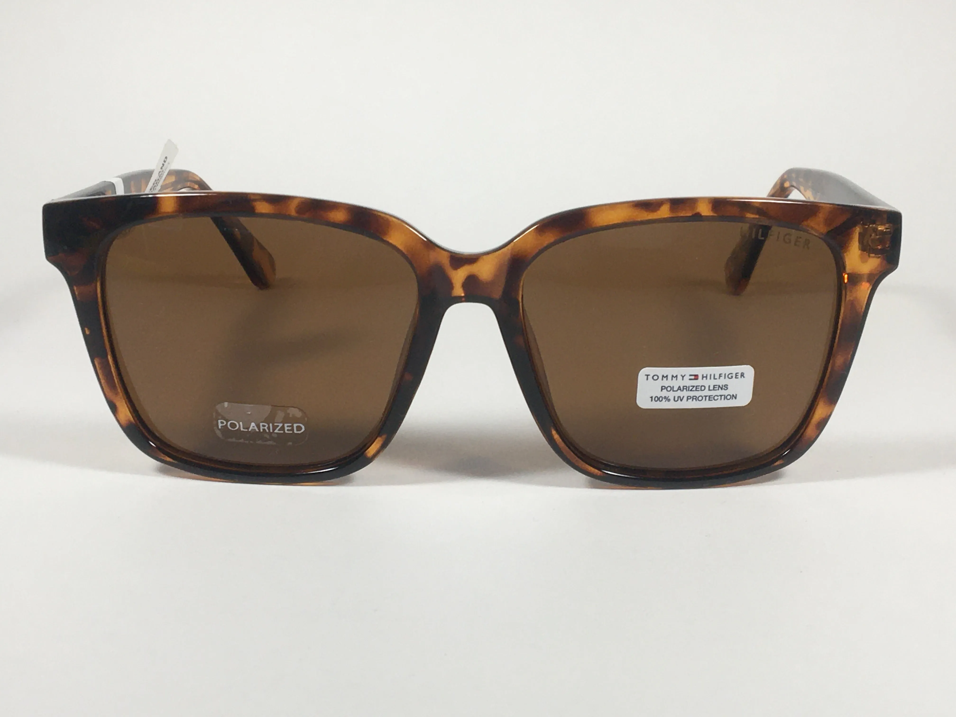 Tommy Hilfiger Polarized Jessica Square Sunglasses Brown Tortoise Frame Brown Lenses WP OL506P