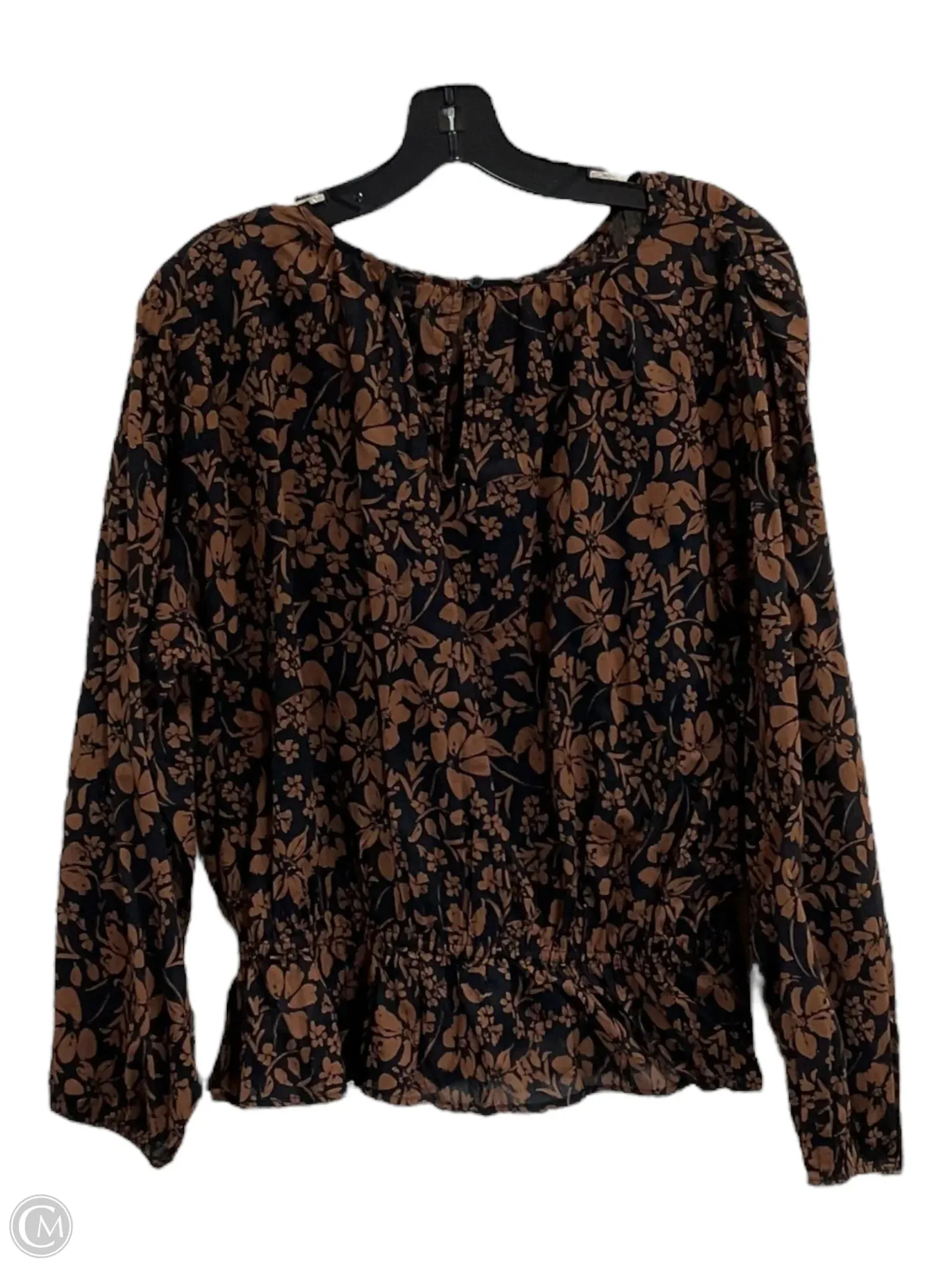 Top Long Sleeve By Ana In Black & Brown, Size: Xl