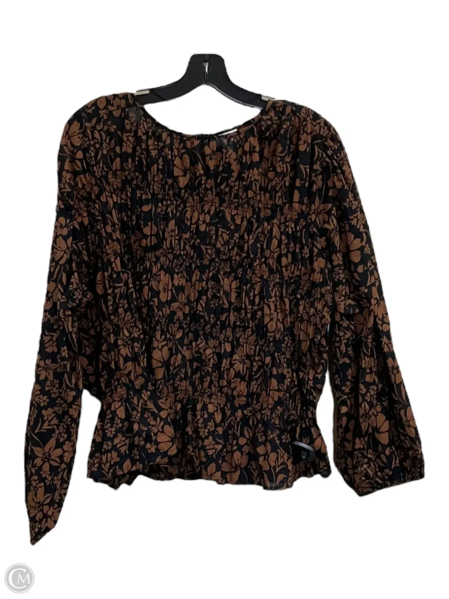 Top Long Sleeve By Ana In Black & Brown, Size: Xl