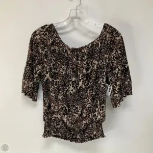 Top Long Sleeve By Evereve In Brown, Size: S