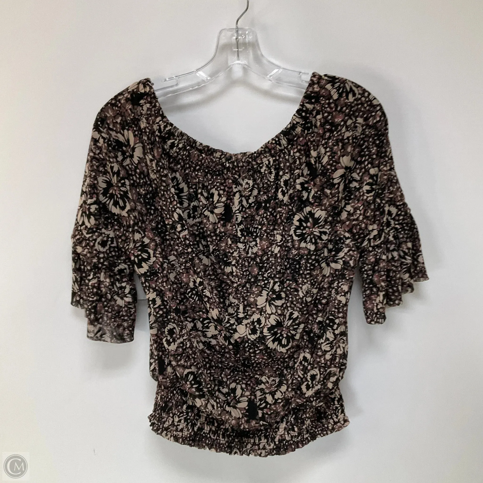 Top Long Sleeve By Evereve In Brown, Size: S