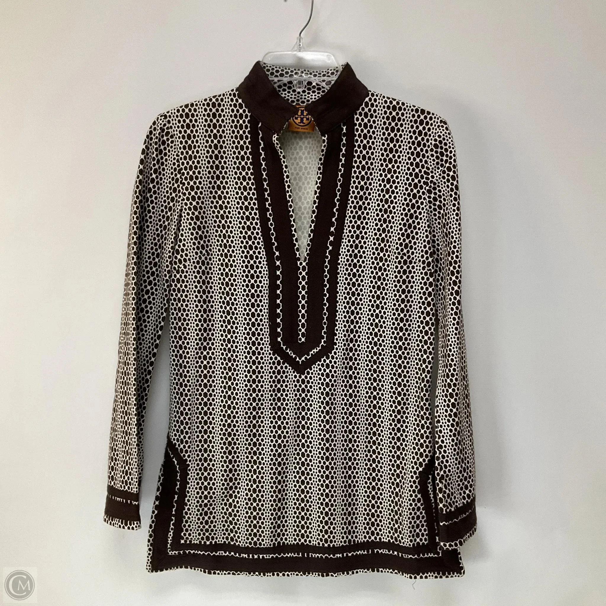 Top Long Sleeve By Tory Burch In Brown, Size: 4
