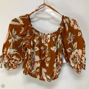 Top Short Sleeve By Anthropologie In Brown, Size: S