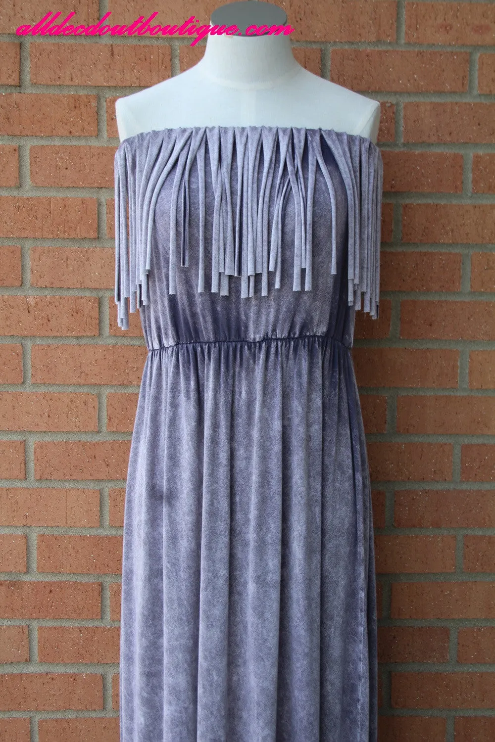 T*PARTY | Light Purple Long Maxi Dress with Fringe