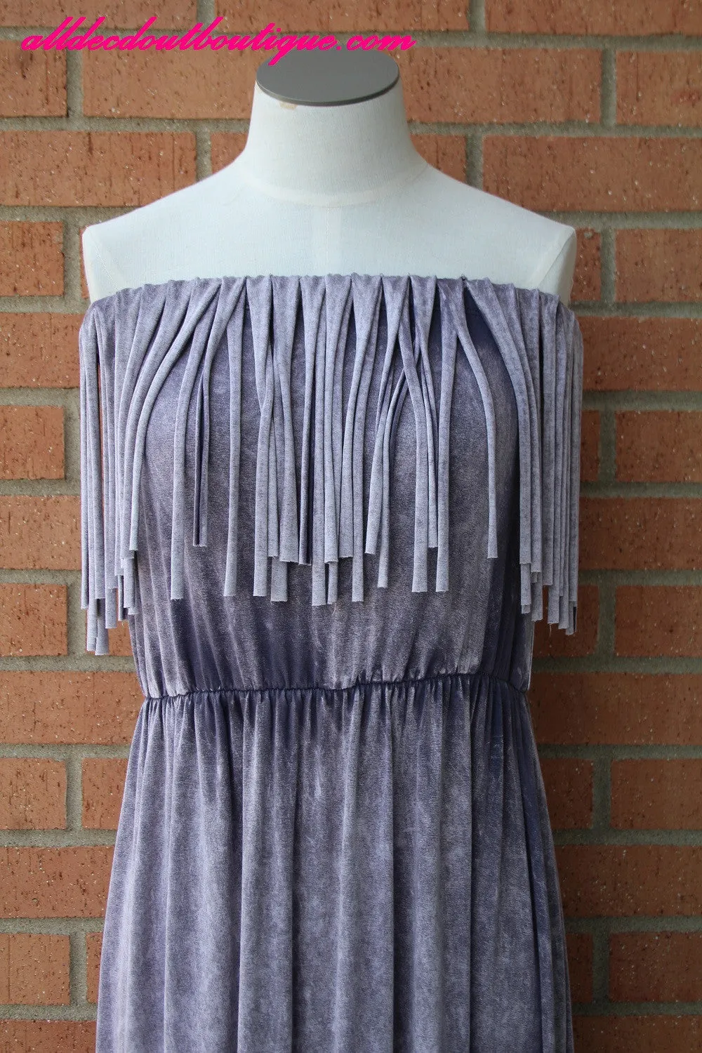 T*PARTY | Light Purple Long Maxi Dress with Fringe