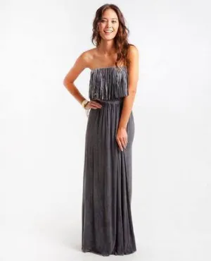 T*PARTY | Light Purple Long Maxi Dress with Fringe