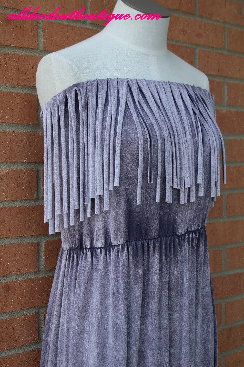 T*PARTY | Light Purple Long Maxi Dress with Fringe