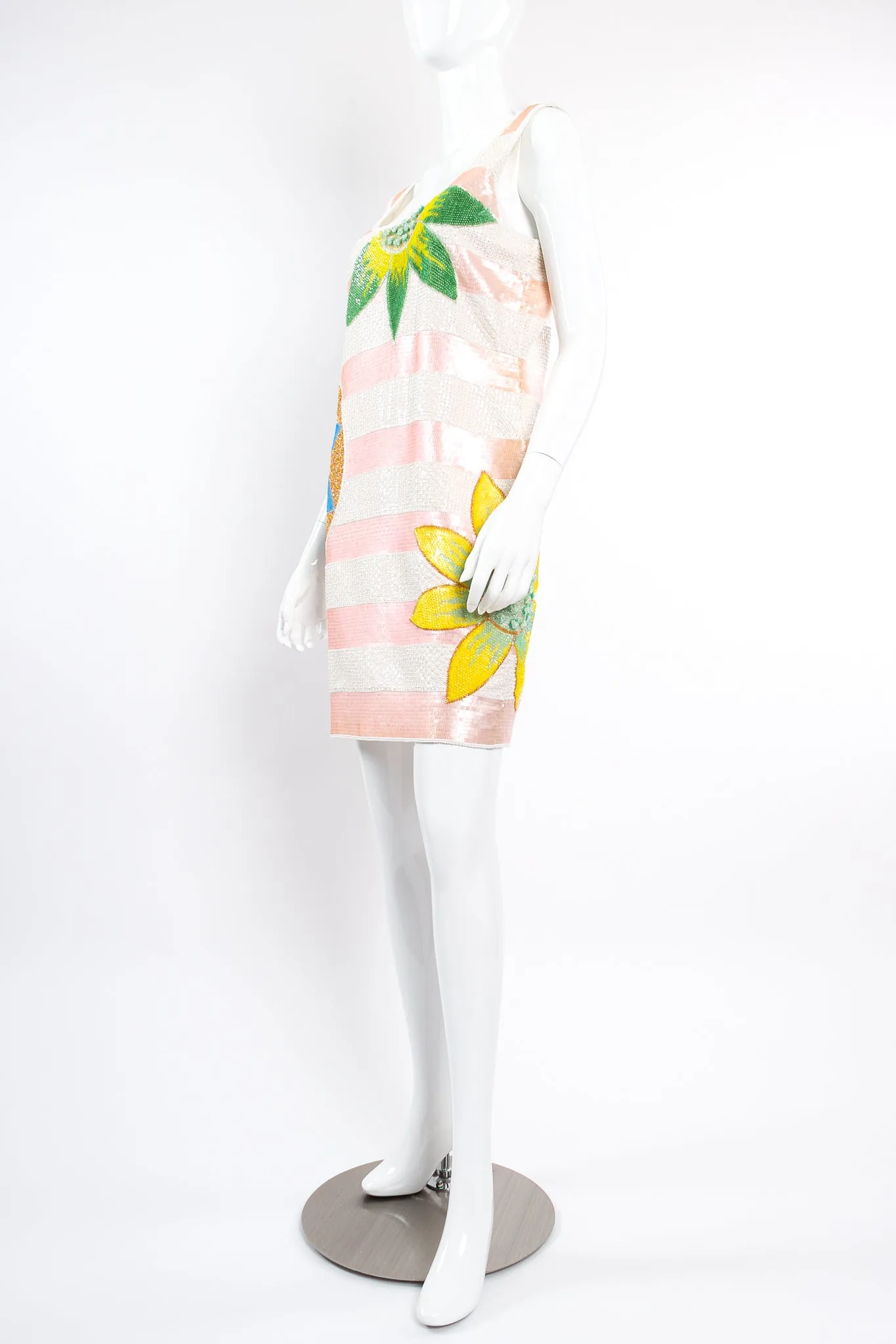Tropical Sequined Stripe Dress