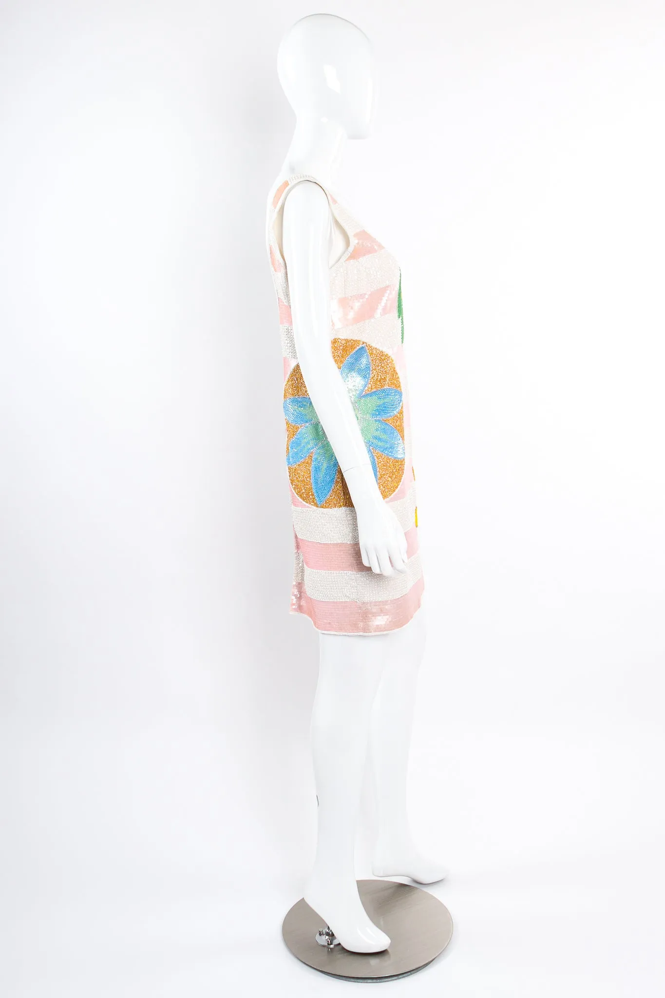 Tropical Sequined Stripe Dress