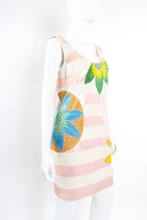 Tropical Sequined Stripe Dress
