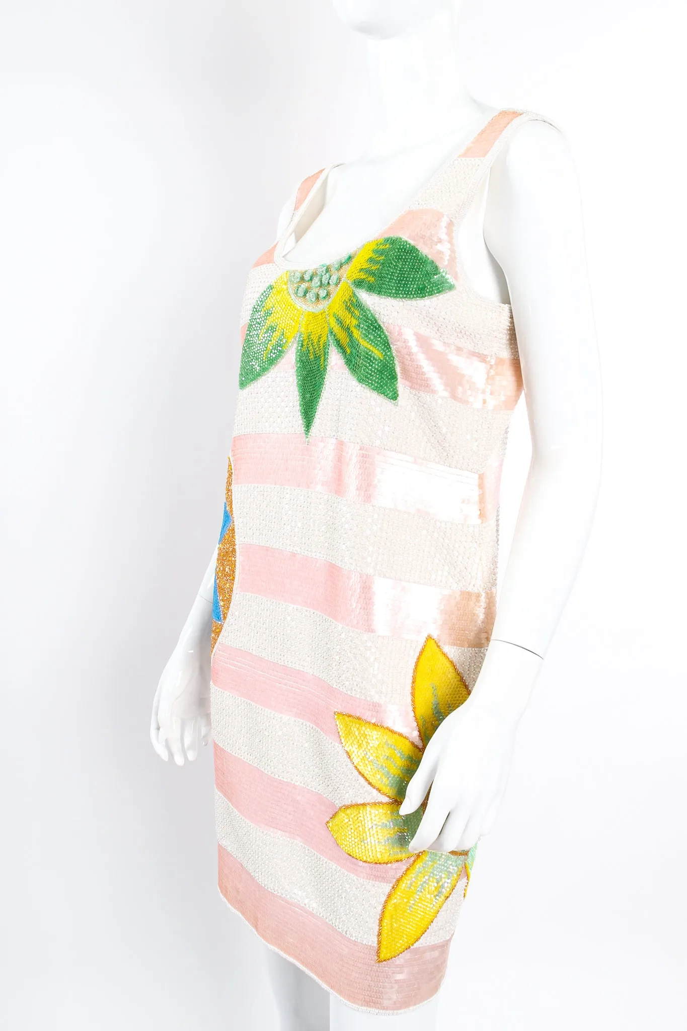 Tropical Sequined Stripe Dress