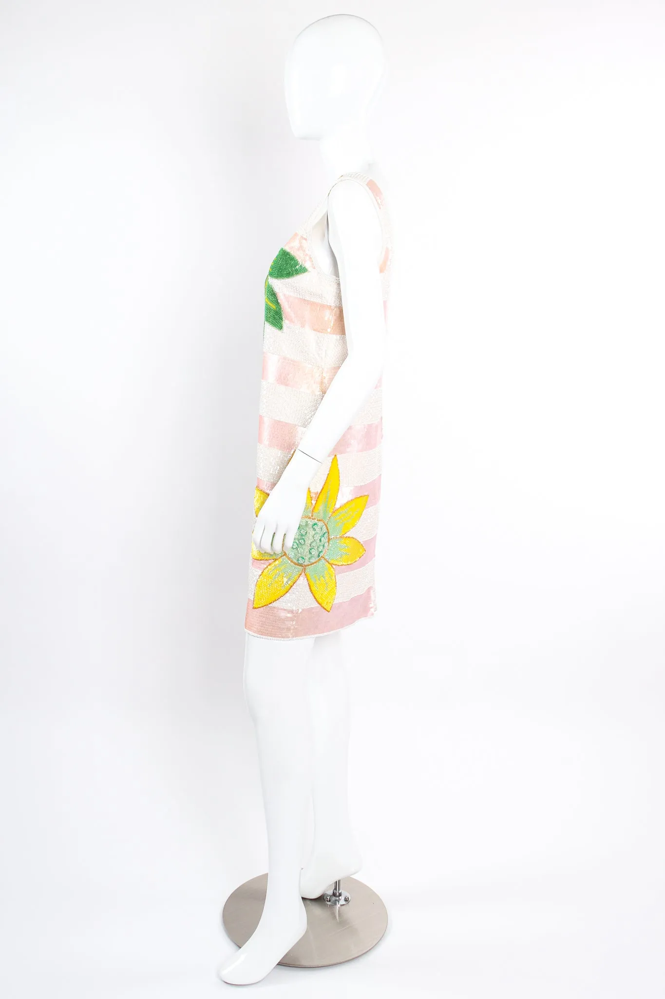 Tropical Sequined Stripe Dress