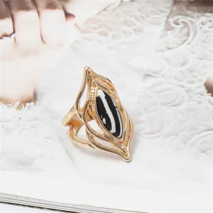 Turquoise & 18K Gold-Plated Eye Ring
