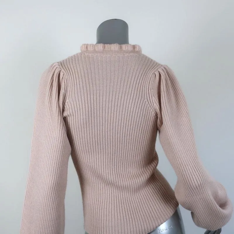 Ulla Johnson Sweater Altair Alpaca-Silk Knit Size Petite Puff Sleeve Pullover