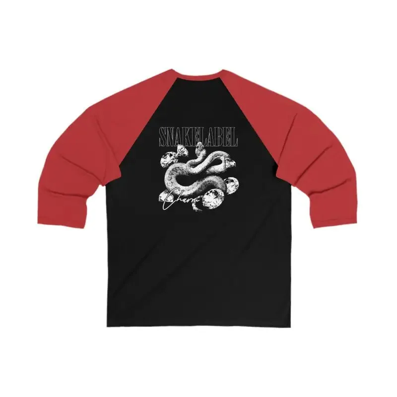 UNISEX 3/4 Sleeve Baseball snake Tee | Lightweight Modern Fit Shirt