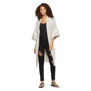 Universal Thread Women's Belted Striped Kimono