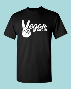 Vegan for Life T-shirt, vegetarian shirt