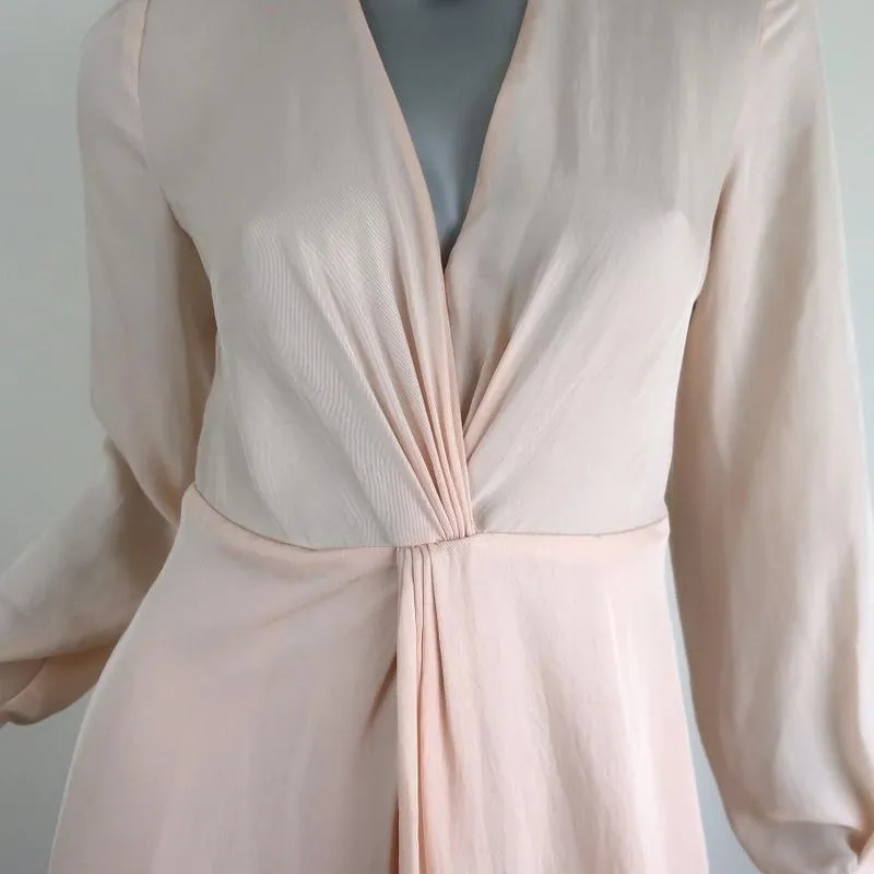 Vince Twist Drape Dress Light Peach Size 4 Long Sleeve V-Neck