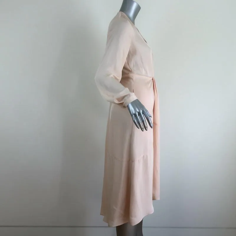 Vince Twist Drape Dress Light Peach Size 4 Long Sleeve V-Neck